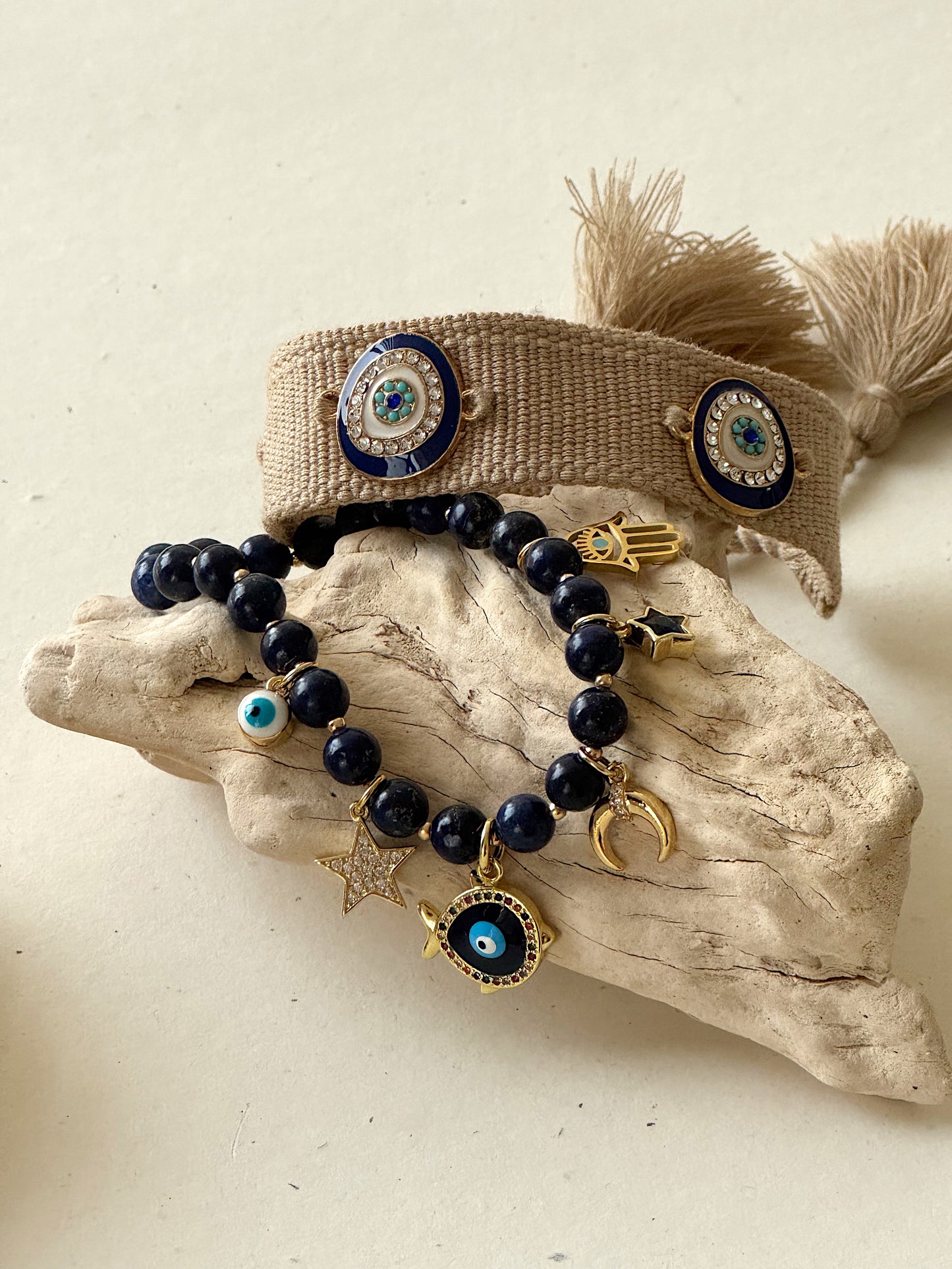 Lapis Lazuli charm set of 2 bracelets image 5