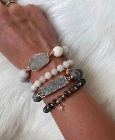 Gray Druzy Bracelet image 1