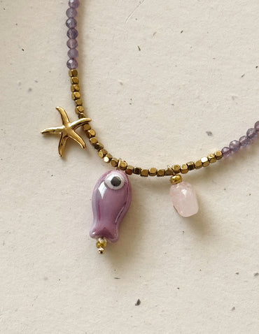 Purple sand necklace - Amethyst image 1