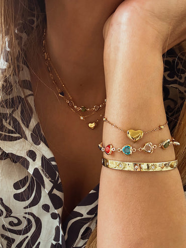 Rainbow Hearts set - necklace & bracelet  image 0