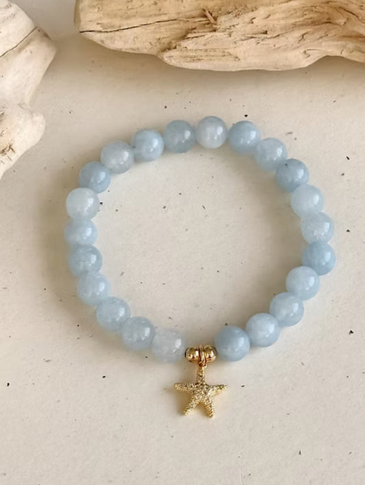 Ocean Whisper - Blue Chalcedony Bracelet  | Free Spirit