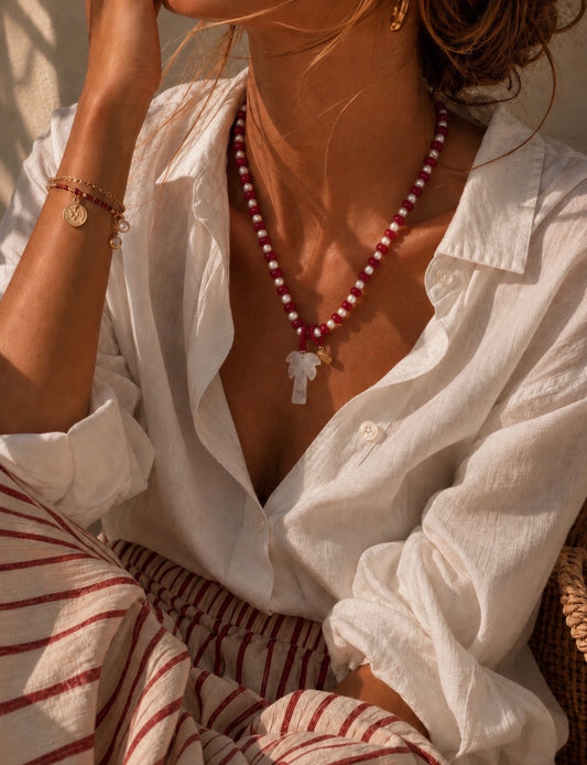 Desert Love charm necklace - red