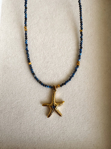 Poise necklace - Starfish - Lapis Lazuli