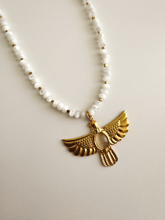 Spirit of Freedom - white eagle necklace