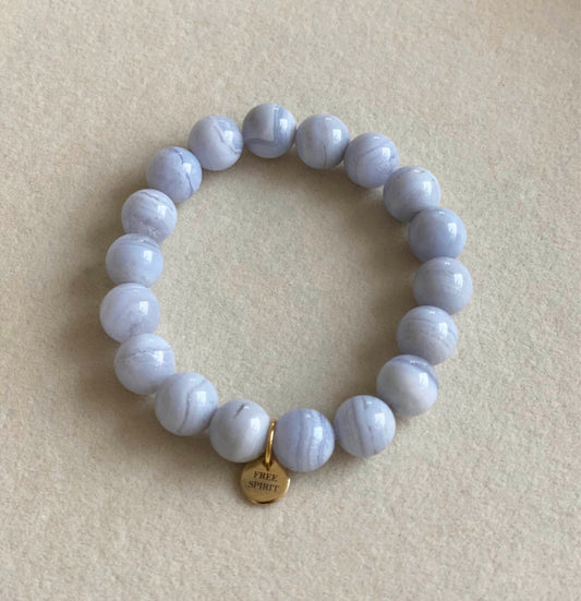 Blue lace Agate bracelet - 10mm image 0