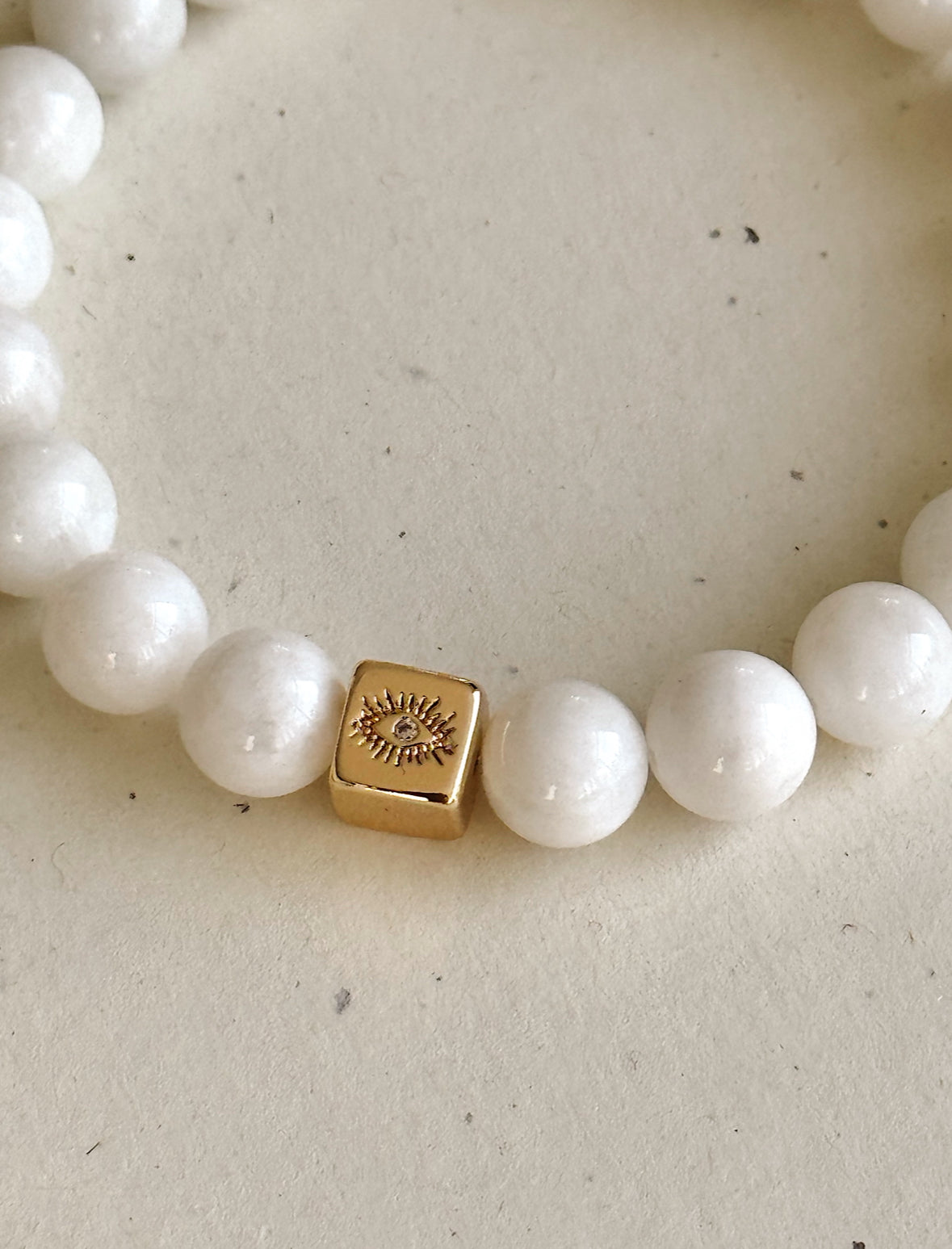 Moonstone 8mm, 18k real gold plated  image 1