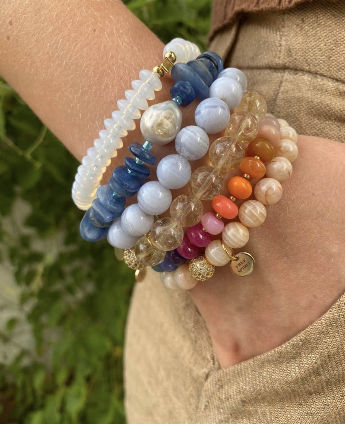 Blue lace Agate bracelet - 10mm image 1