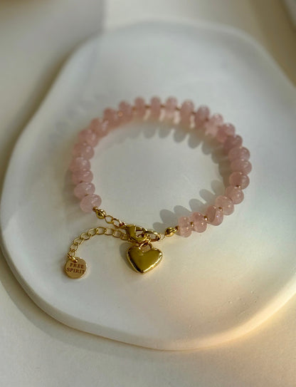 Heart healer bracelet - rose quartz - 18k plated  image 2