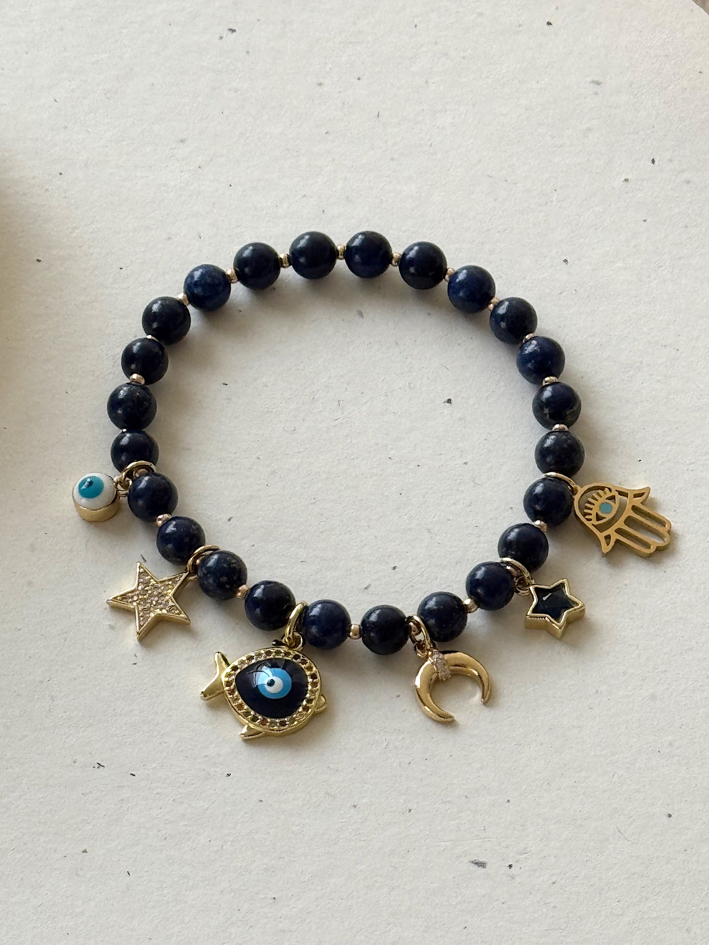 Lapis Lazuli charm set of 2 bracelets  image 2
