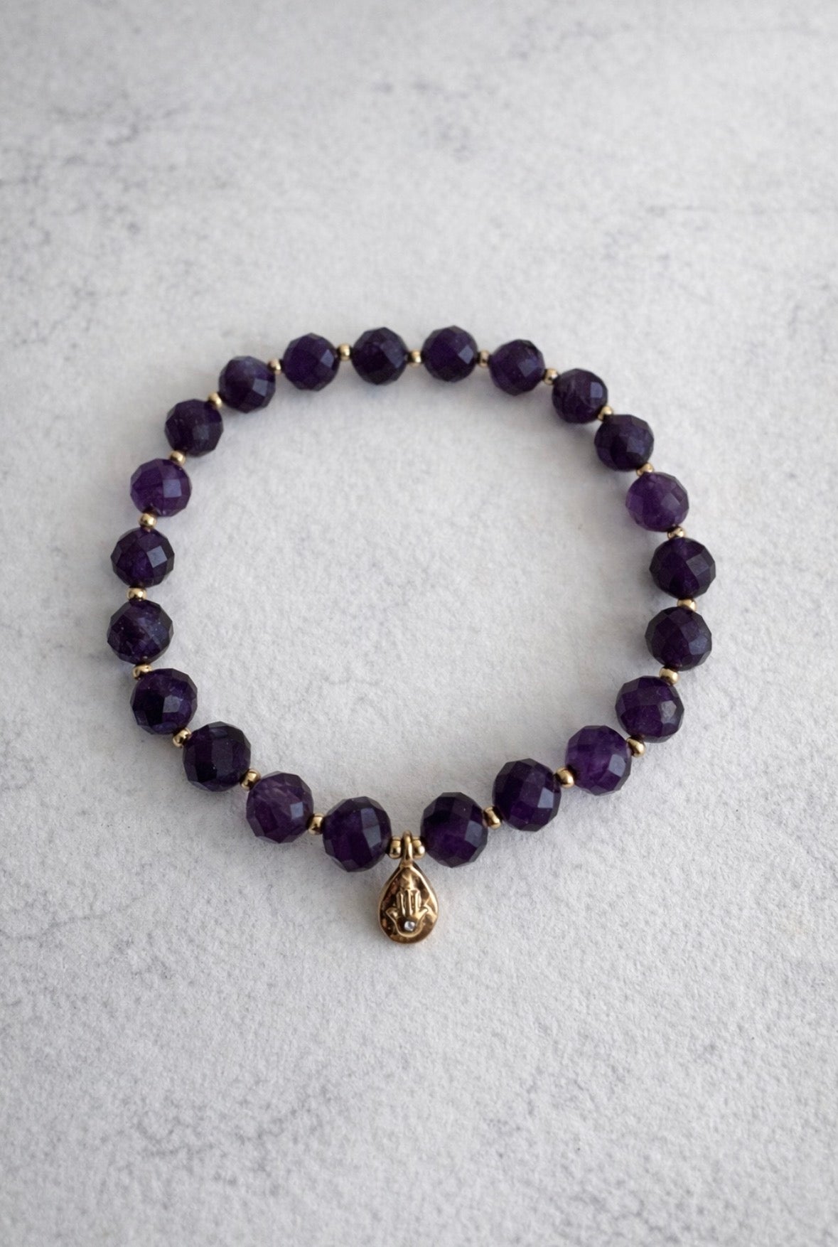 Amethyst Hamsa bracelet