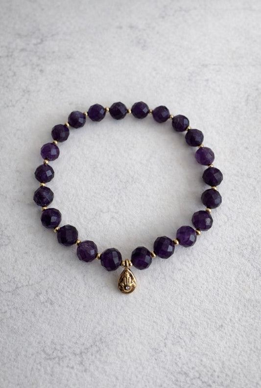 Amethyst Hamsa bracelet
