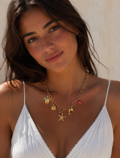 Pink Paradise Charm Necklace