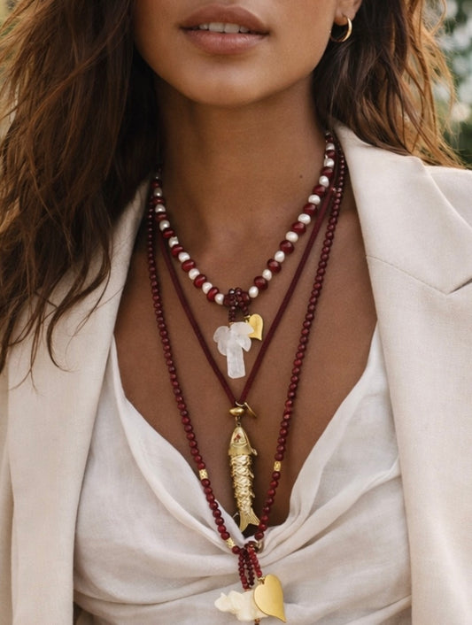 Desert Love charm necklace - brown