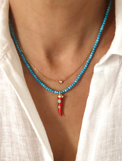 Turquoise Horn necklace
