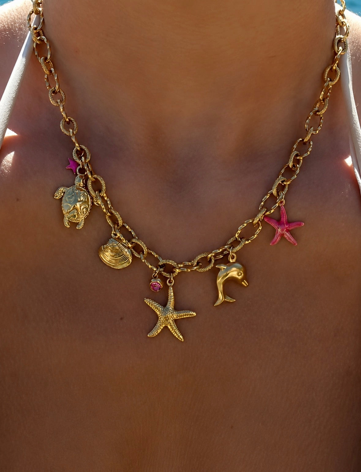 Pink Paradise Charm Necklace