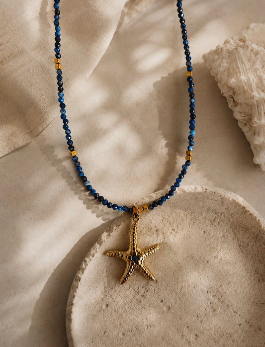 Poise necklace - Starfish - Lapis Lazuli