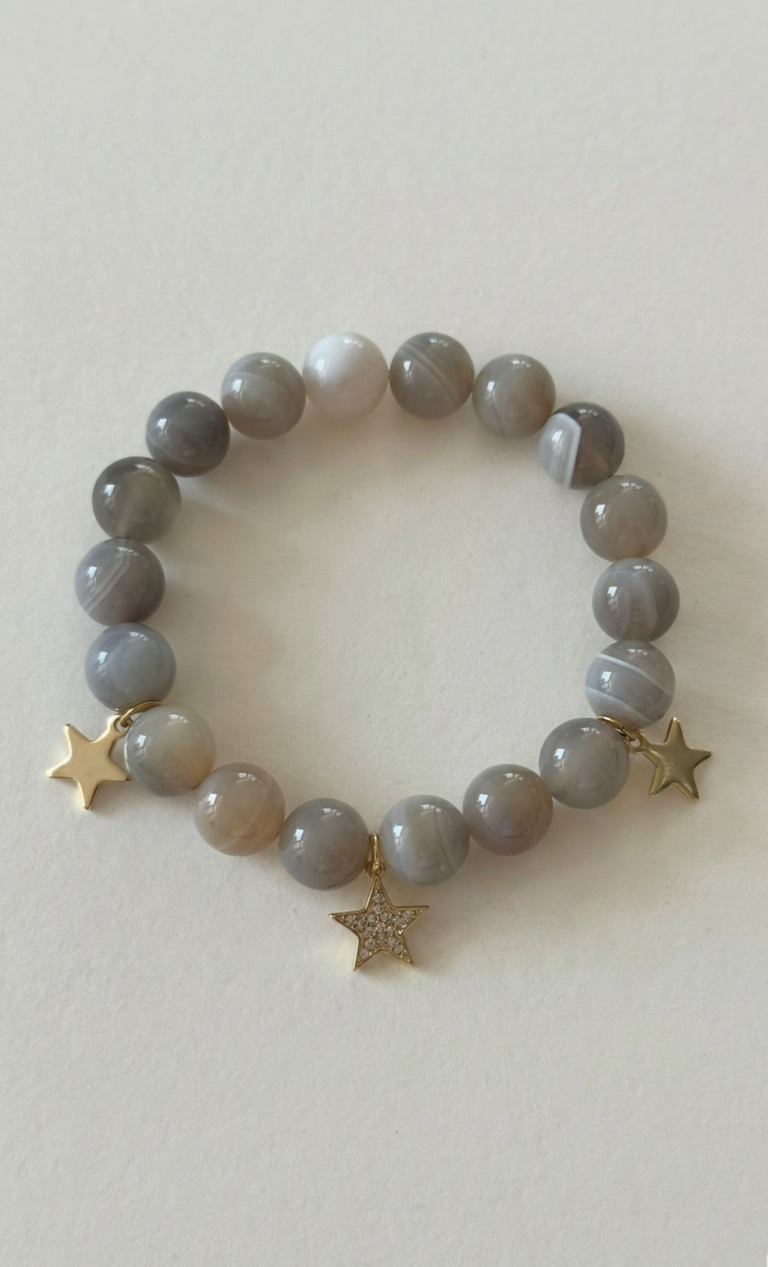 Moonlit bracelet - Soft Gray Agate