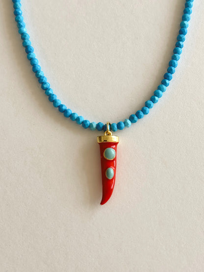 Turquoise Horn necklace
