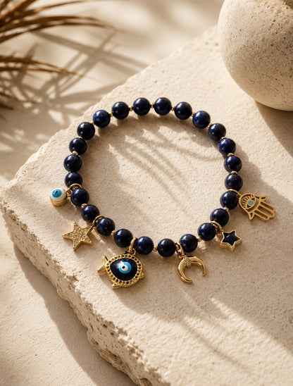 Lapis Lazuli charm bracelet