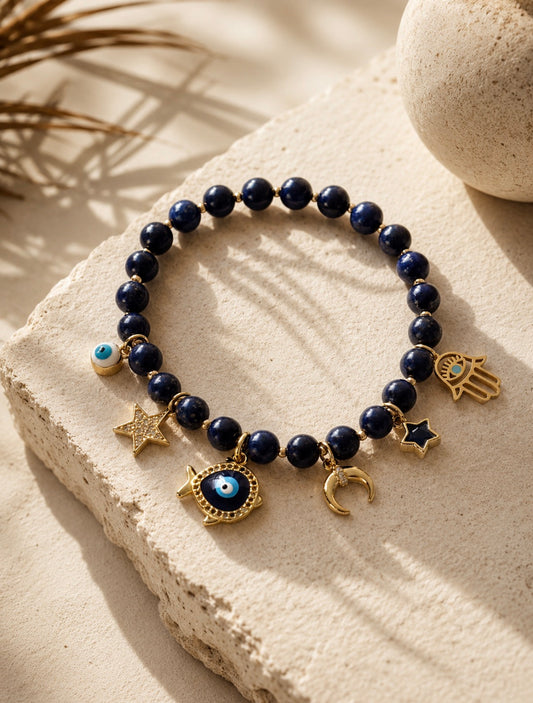 Lapis Lazuli charm bracelet