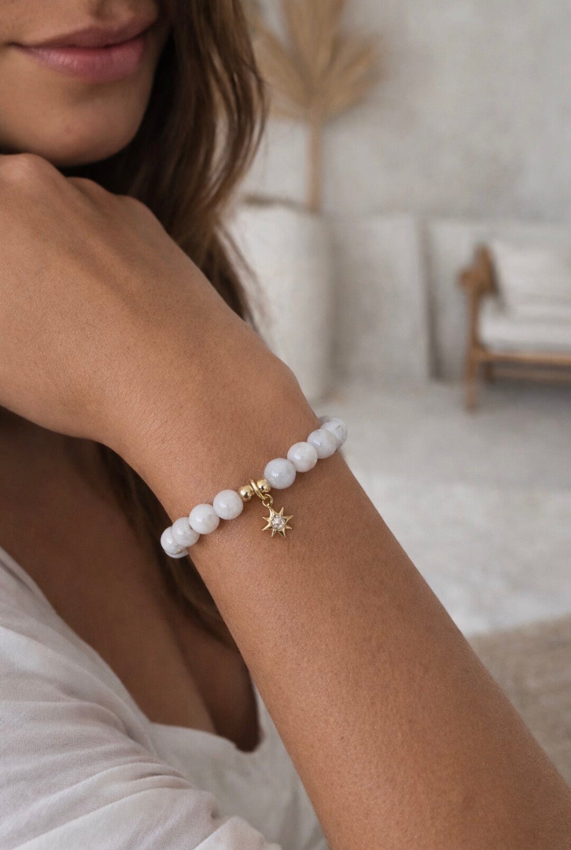White Agate bracelet