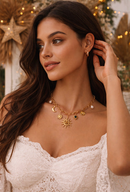 Celestial charm necklace