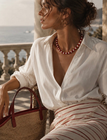 Desert Love charm necklace - red