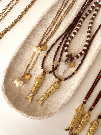 Desert Love charm necklace - brown