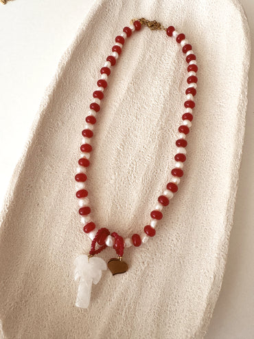 Desert Love charm necklace - red