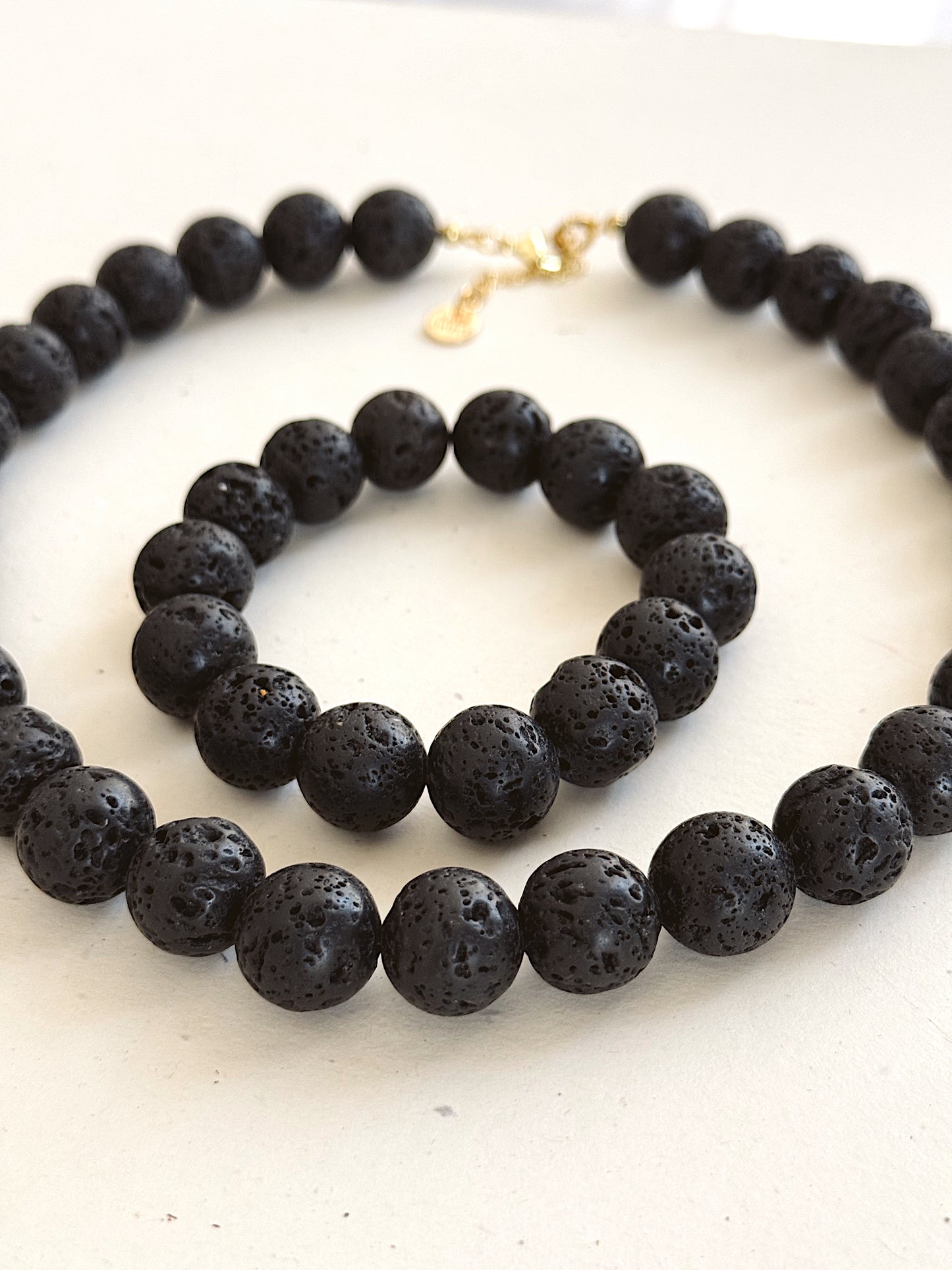 Lava Stones Necklace & Bracelet set