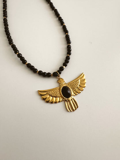 Spirit of Strenght - black eagle necklace