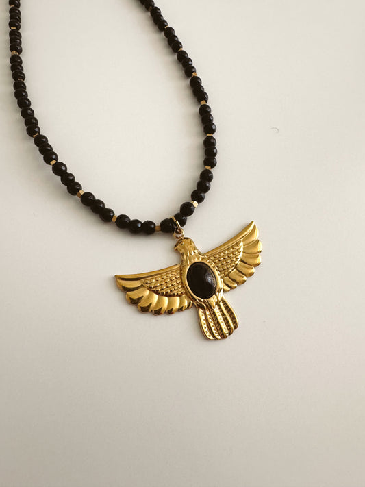 Spirit of Strenght - black eagle necklace