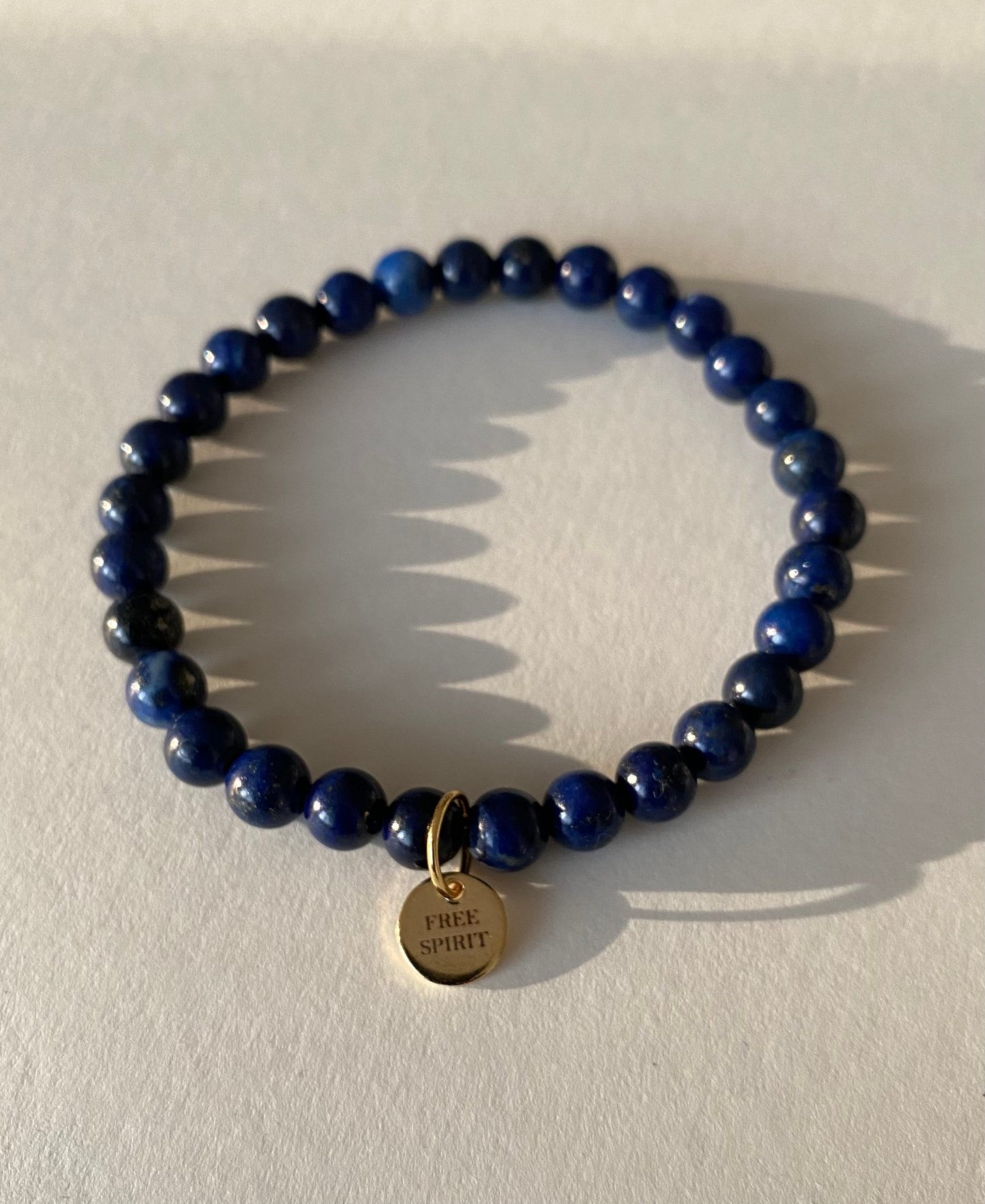 Lapis Lazuli 6mm, 18k plated  image 0