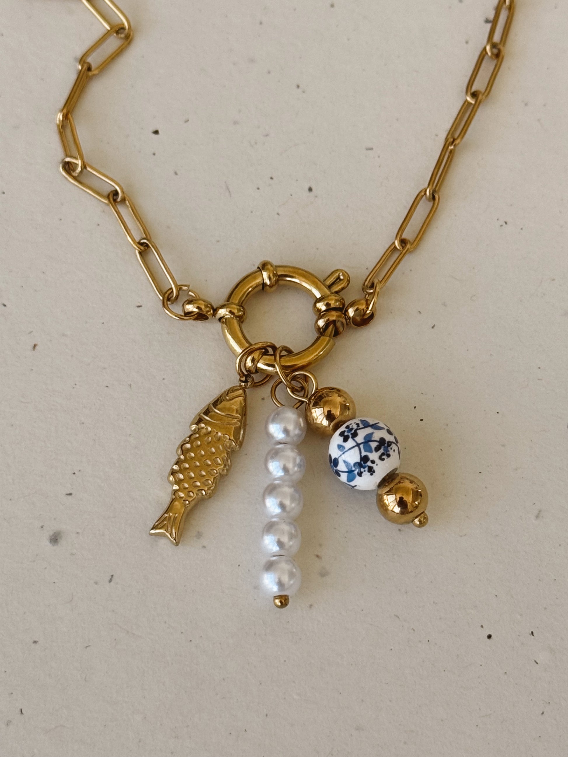 Santorini charm necklace - stainless steel  image 1