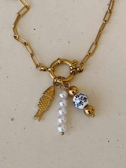 Santorini charm necklace - stainless steel  image 1