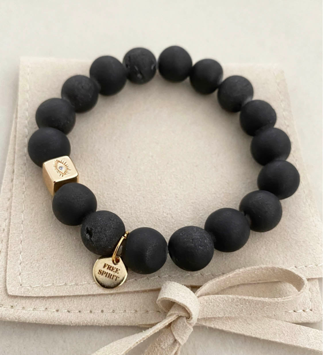 Black Druzy Agate bracelet image 0